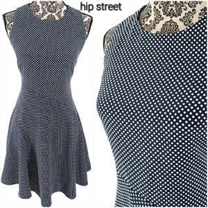 BANANA REPUBLIC Sleeveless Fit & Flare Stretch Dot Dress 6P